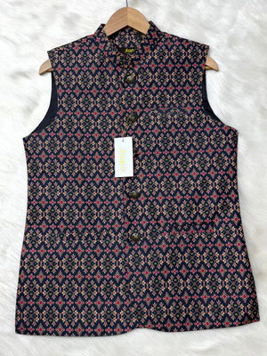 Black & Red Pattern Waistcoat কোড - 335 - Shahriar Premium