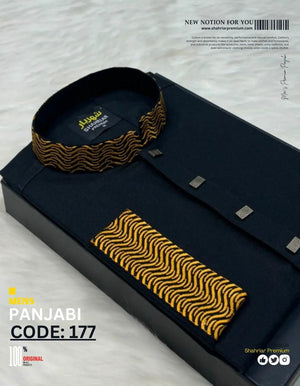 Wave Embrodery Black কোড - 177 - Shahriar Premium