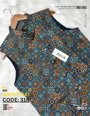 Premium Star Blue Waistcoat কোড - 316 - Shahriar Premium