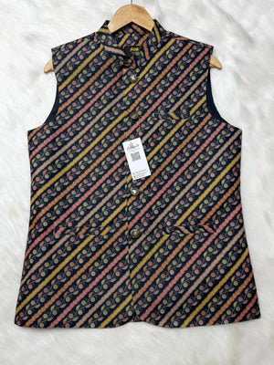 Rainbow Flower Black Waistcoat কোড - 322 - Shahriar Premium