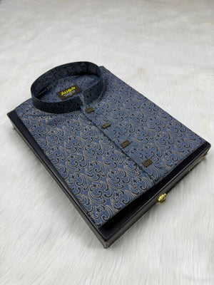 Orchid Signature Blue Colour Panjabi কোড - 375 - Shahriar Premium