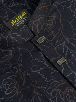 Dark Flower Orange Panjabi কোড - 392 - Shahriar Premium