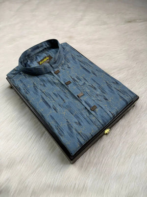 Golden Stroke Royal Blue Panjabi কোড - 423 - Shahriar Premium