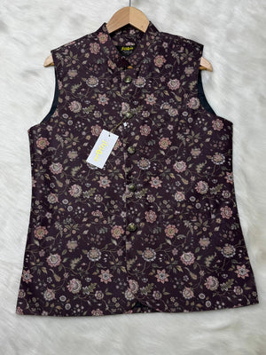 Flower Coffee Waistcoat কোড - 332 - Shahriar Premium