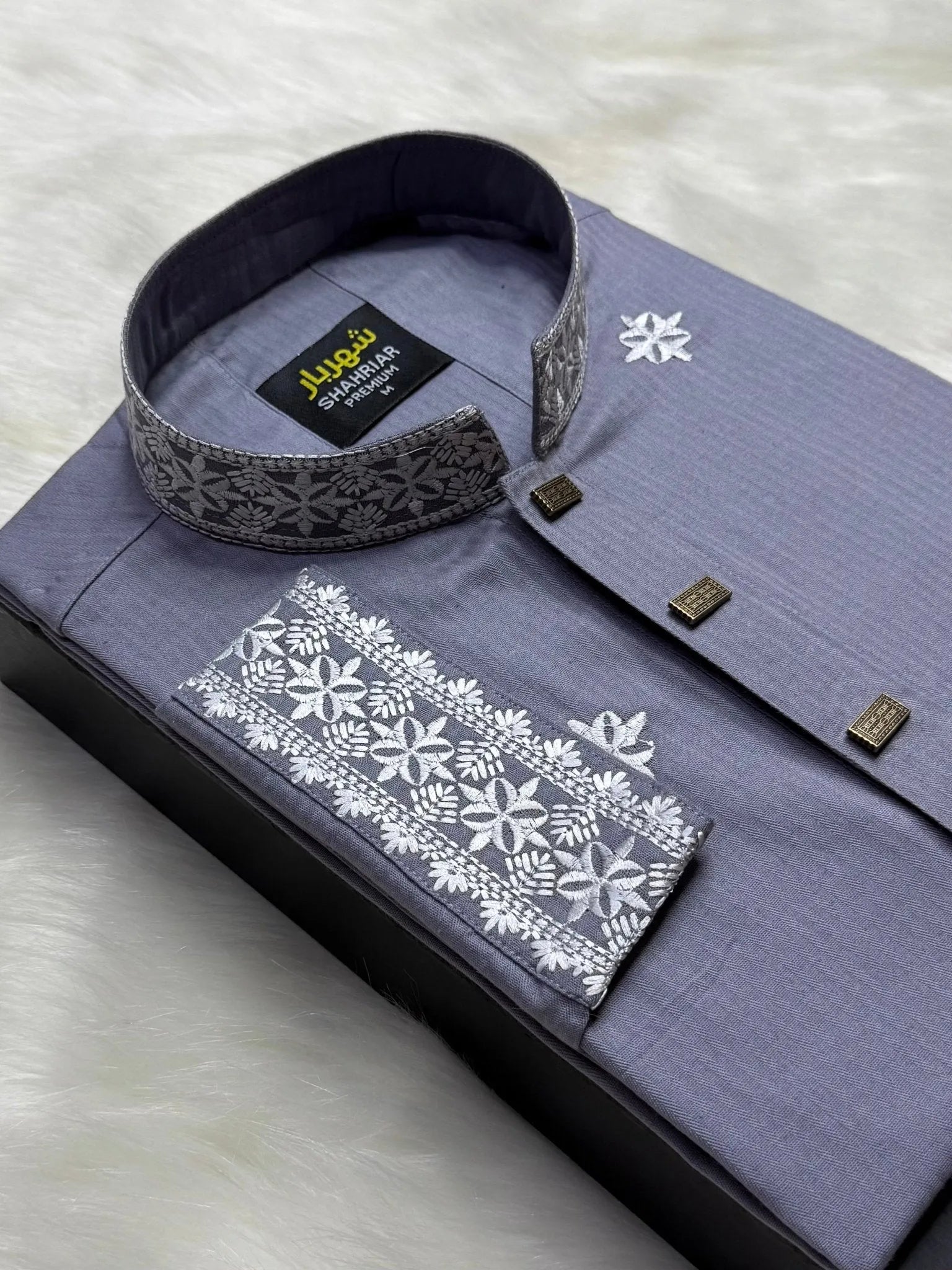 Heritage Embroidery Ash কোড - 304 - Shahriar Premium