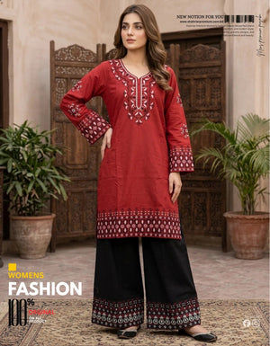 Heritage Coord Set Royal Maroon Embroidered - Shahriar Premium