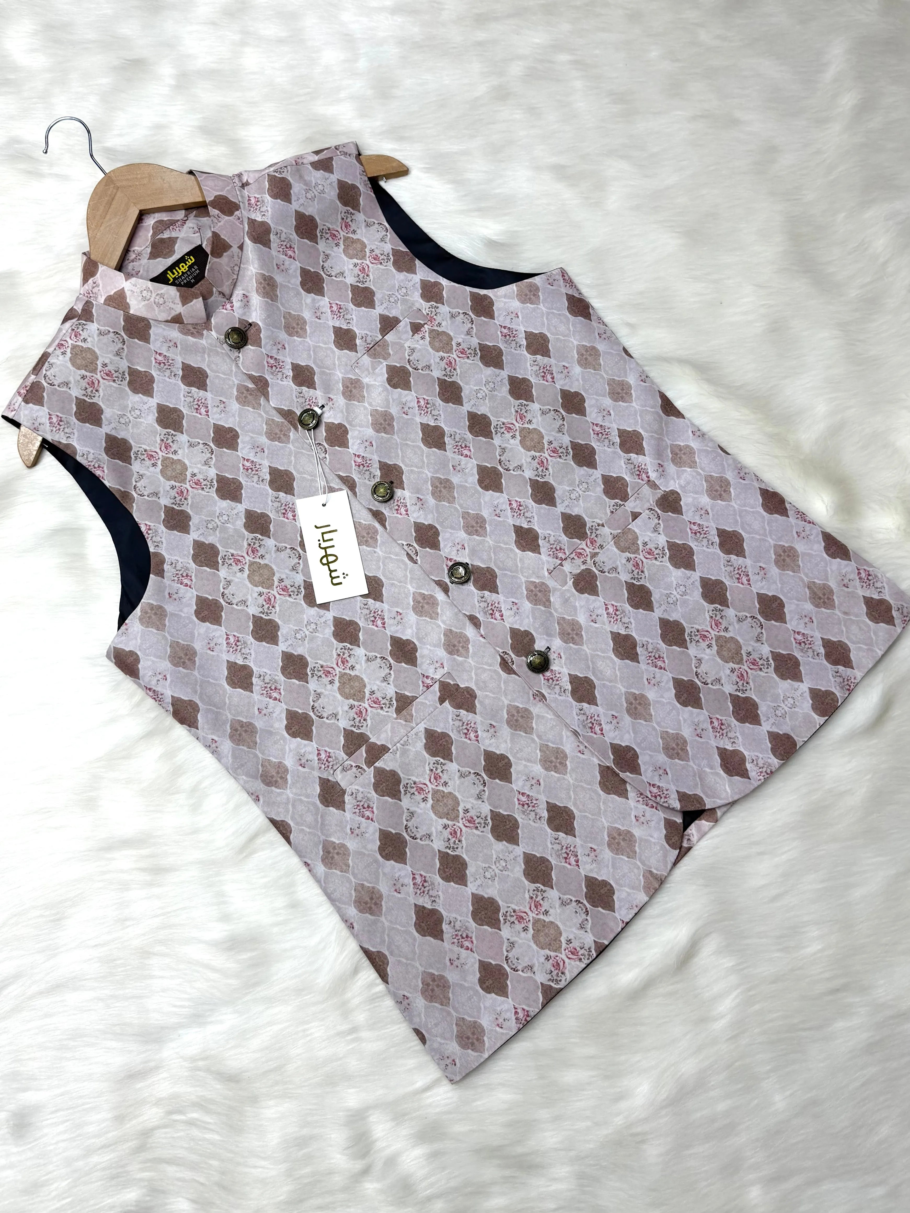 Arabic script Waistcoat কোড - 341 - Shahriar Premium