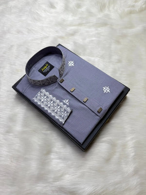 Heritage Embroidery Ash কোড - 304 - Shahriar Premium