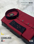 3Leaf Embroidery Merun কোড-204