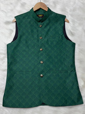Premium Green Leaf Waistcoat কোড - 342 - Shahriar Premium
