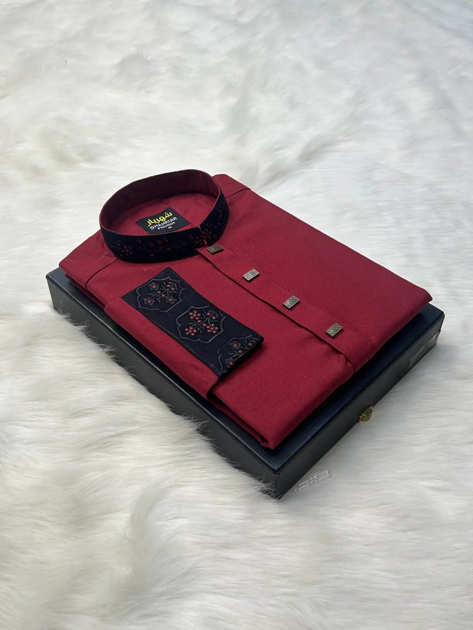 3Leaf Embroidery Merun কোড - 204 - Shahriar Premium