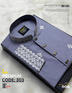 Heritage Embroidery Ash কোড - 304 - Shahriar Premium