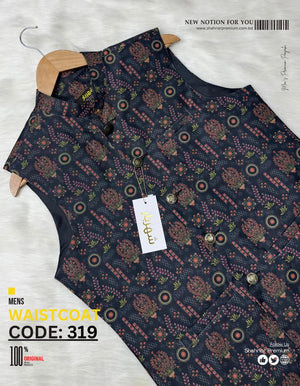 Premium Black Blossom Waistcoat কোড - 319 - Shahriar Premium