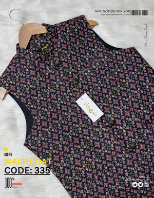 Black & Red Pattern Waistcoat কোড - 335 - Shahriar Premium