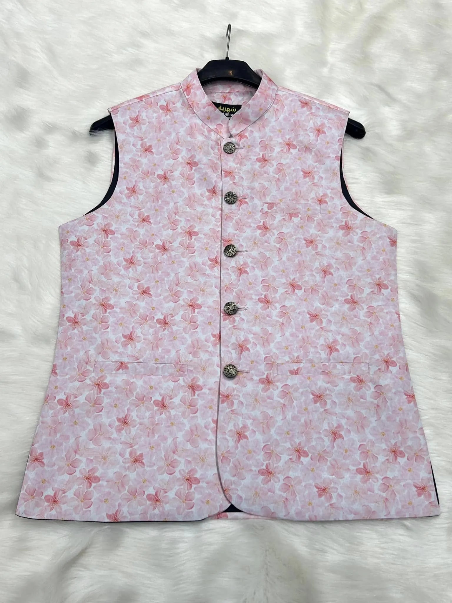 Premium PinkFlower Waistcoat কোড - 17 - Shahriar Premium