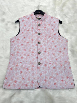 Premium PinkFlower Waistcoat কোড - 17 - Shahriar Premium