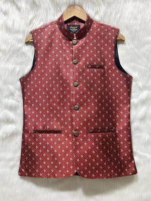 Katan Square Merun Waistcoat কোড - 09 - Shahriar Premium