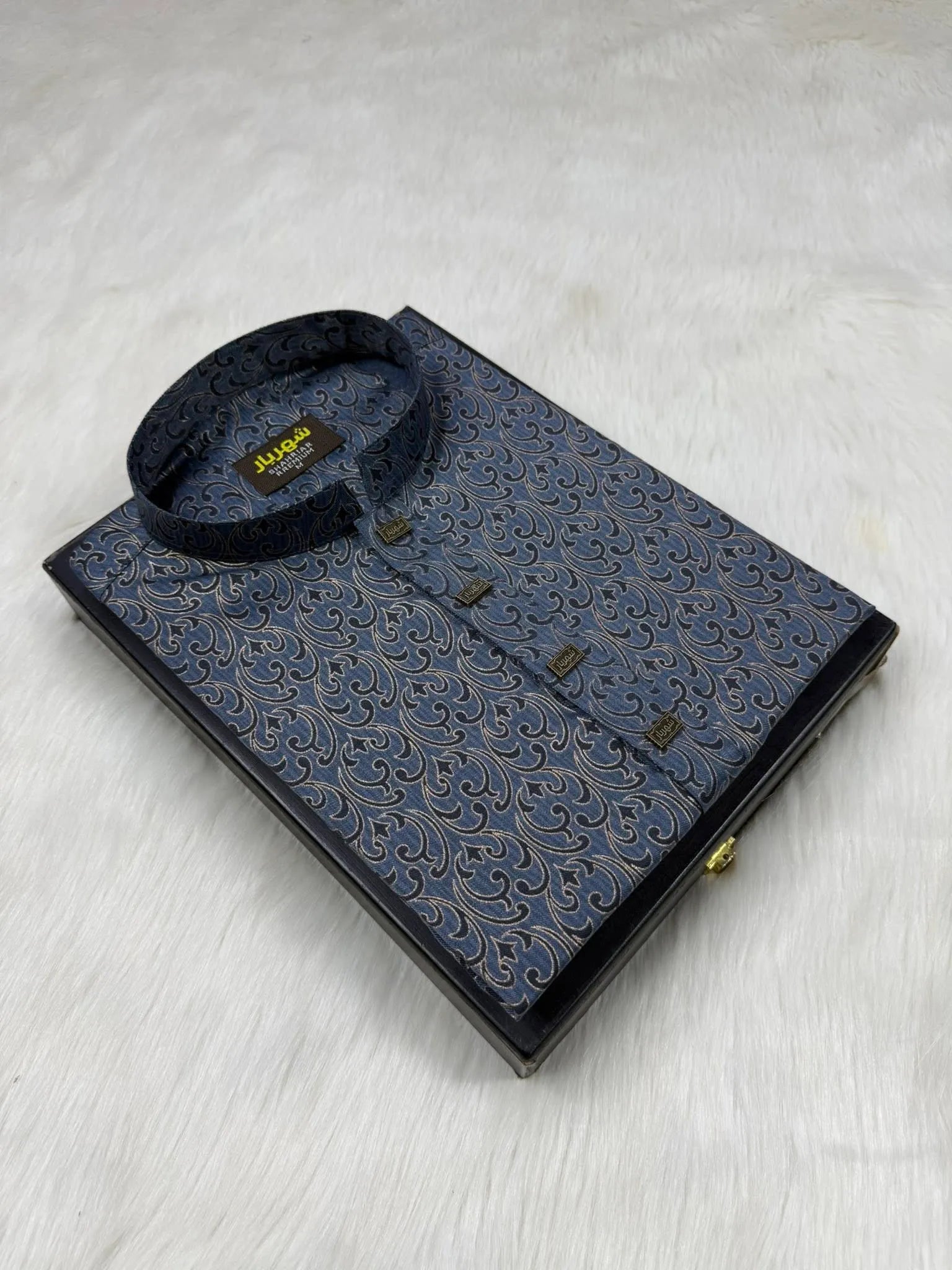 Orchid Signature Blue Colour Panjabi কোড - 375 - Shahriar Premium