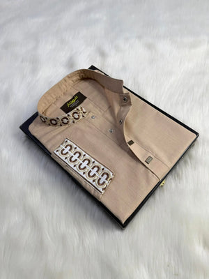 Desert Beige Royal Edition Panjabi কোড - 387 - Shahriar Premium