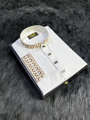 Desert White Royal Edition Panjabi কোড - 389 - Shahriar Premium