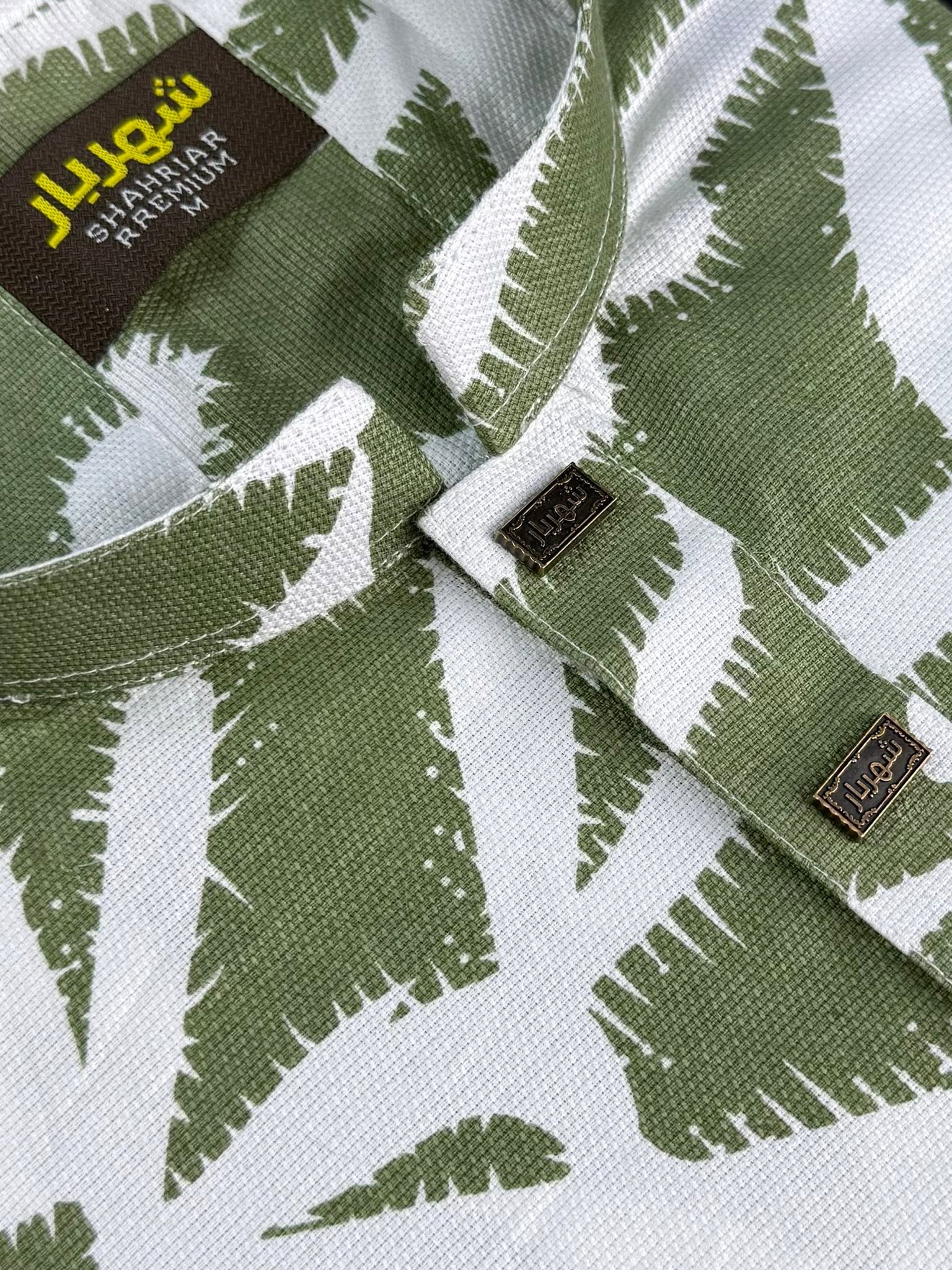 Palm leaf Parrot Green Panjabi কোড-404 - Shahriar Premium