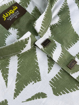 Palm leaf Parrot Green Panjabi কোড-404 - Shahriar Premium