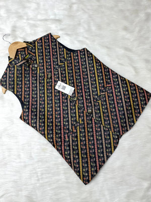 Rainbow Flower Black Waistcoat কোড - 322 - Shahriar Premium