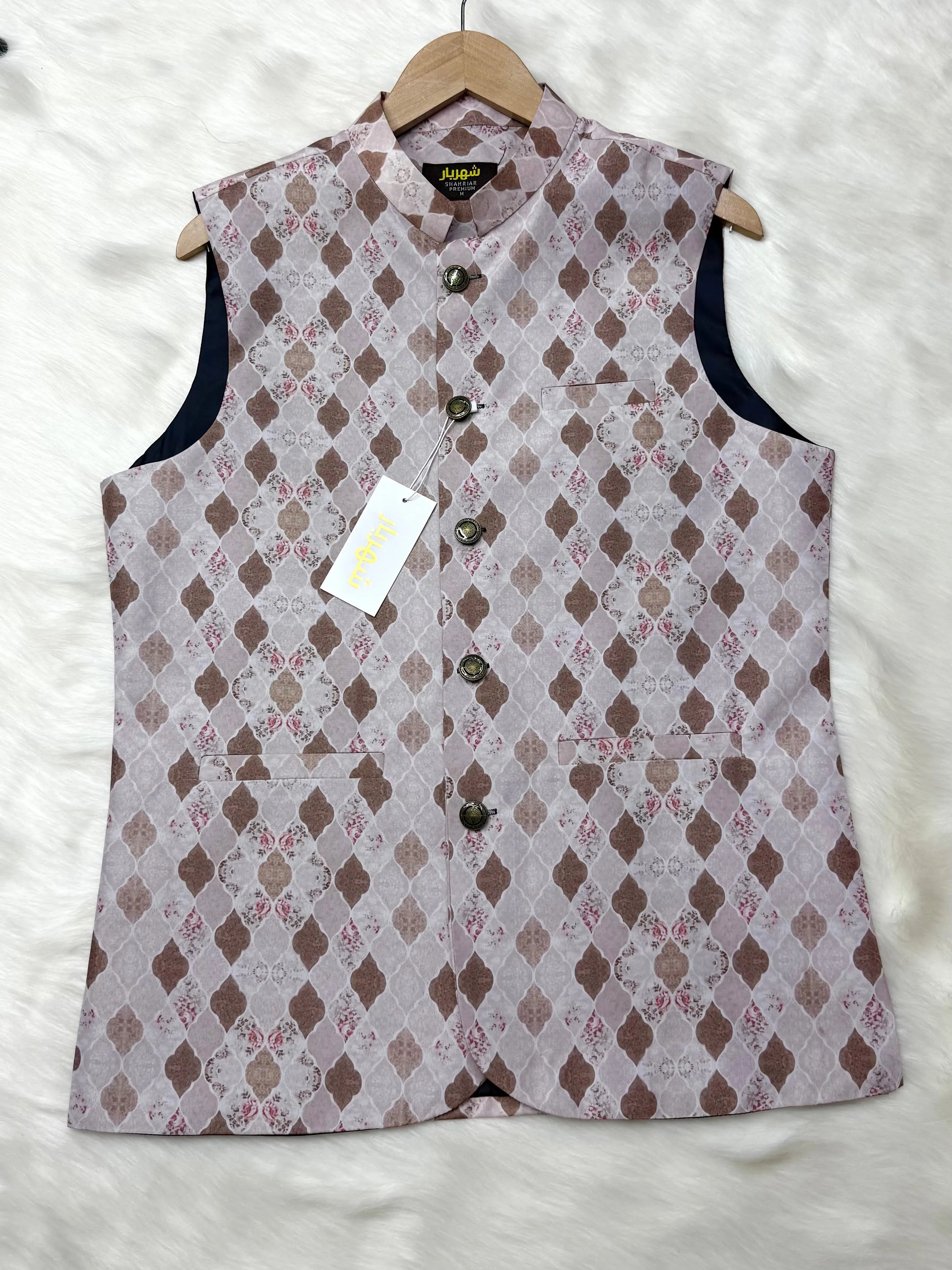 Arabic script Waistcoat কোড - 341 - Shahriar Premium