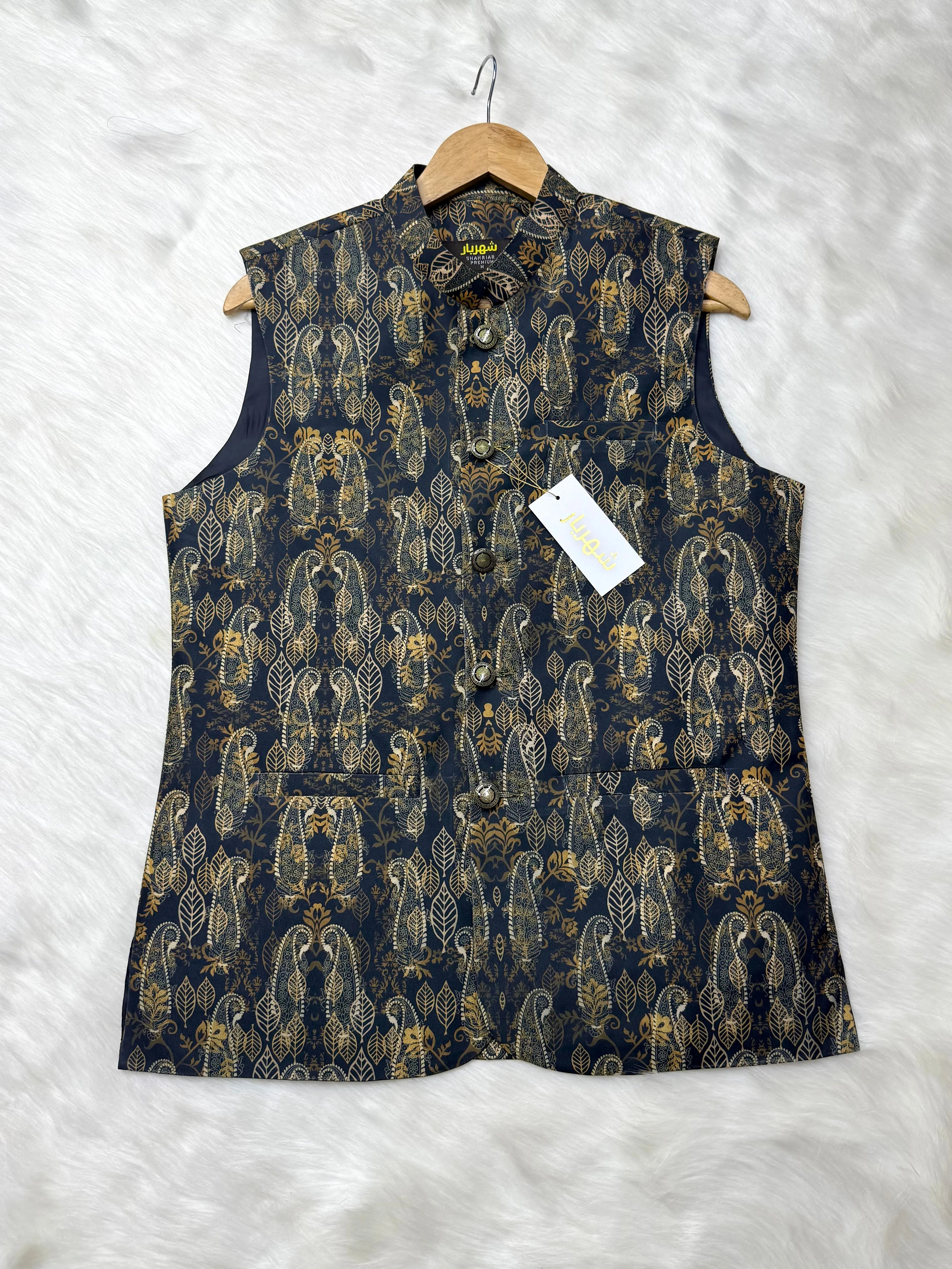 Premium Lotus Black Waistcoat কোড - 311 - Shahriar Premium
