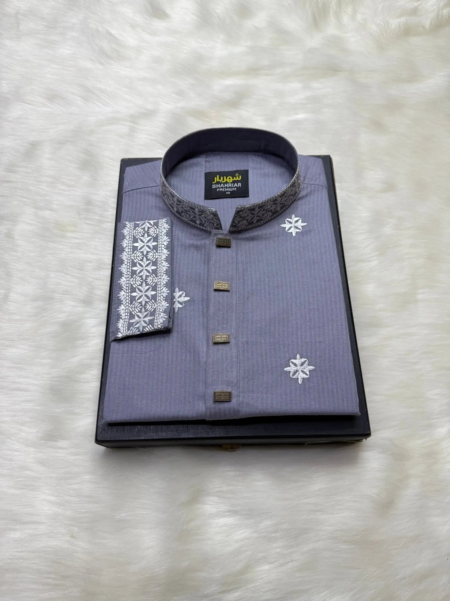 Heritage Embroidery Ash কোড - 304 - Shahriar Premium