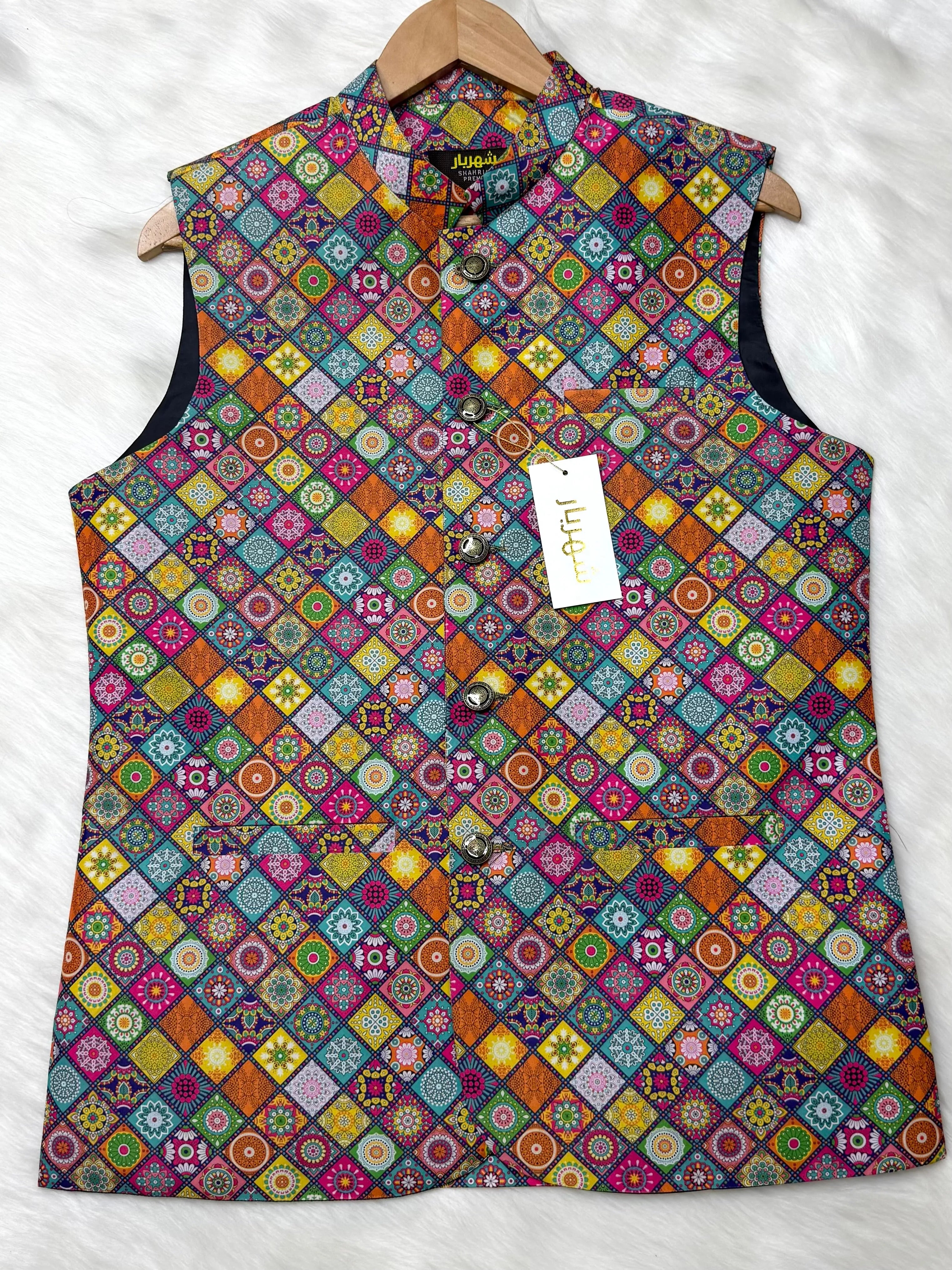 Premium Star Orange Waistcoat কোড - 317 - Shahriar Premium