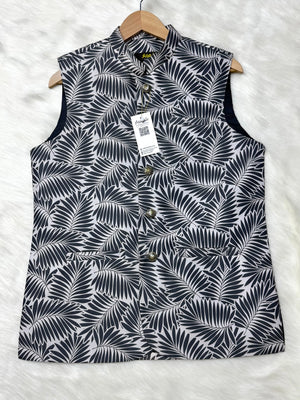 White Palm leaf Waistcoat কোড - 336 - Shahriar Premium