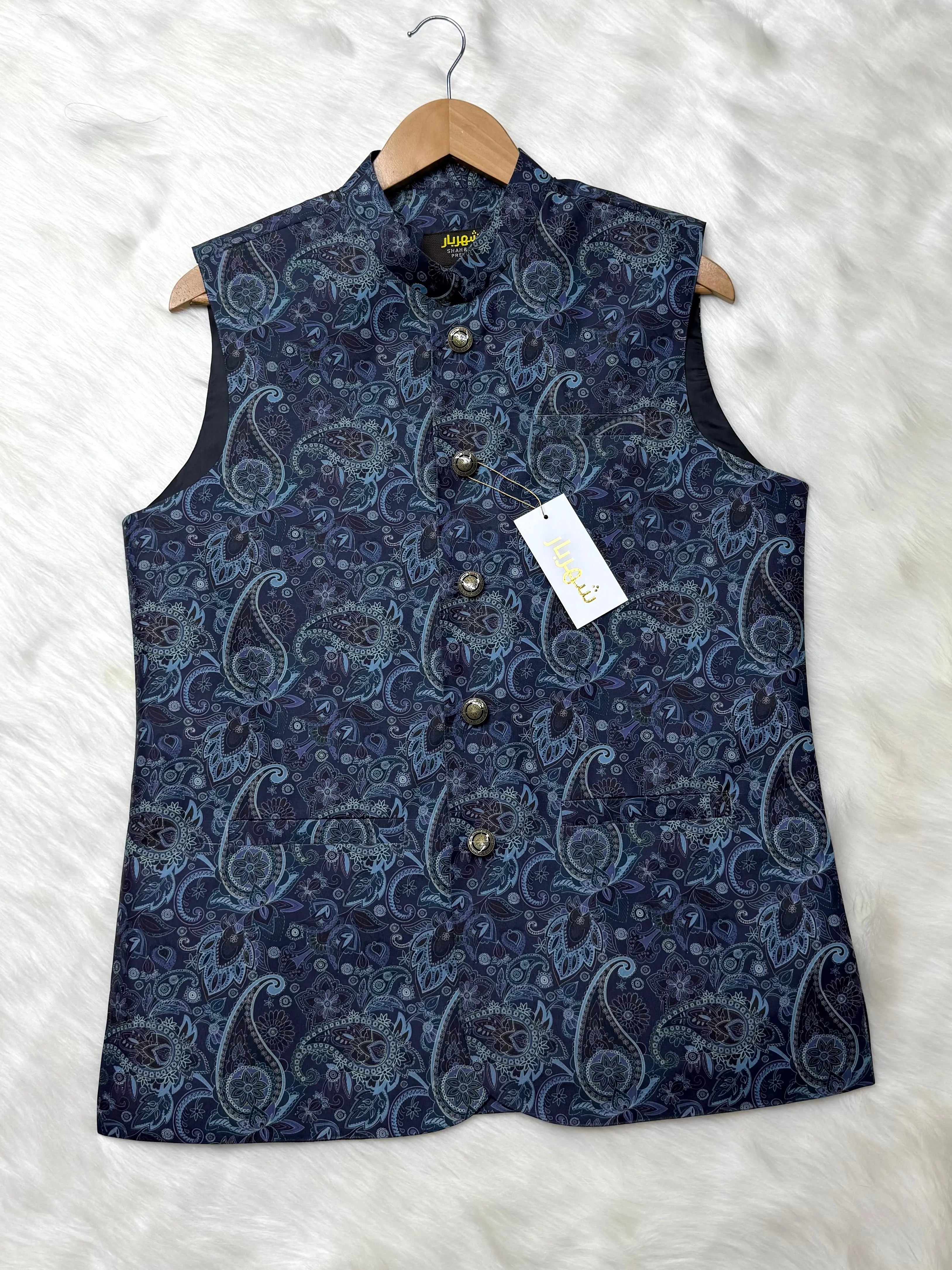Premium Lotus Blue Waistcoat কোড - 312 - Shahriar Premium