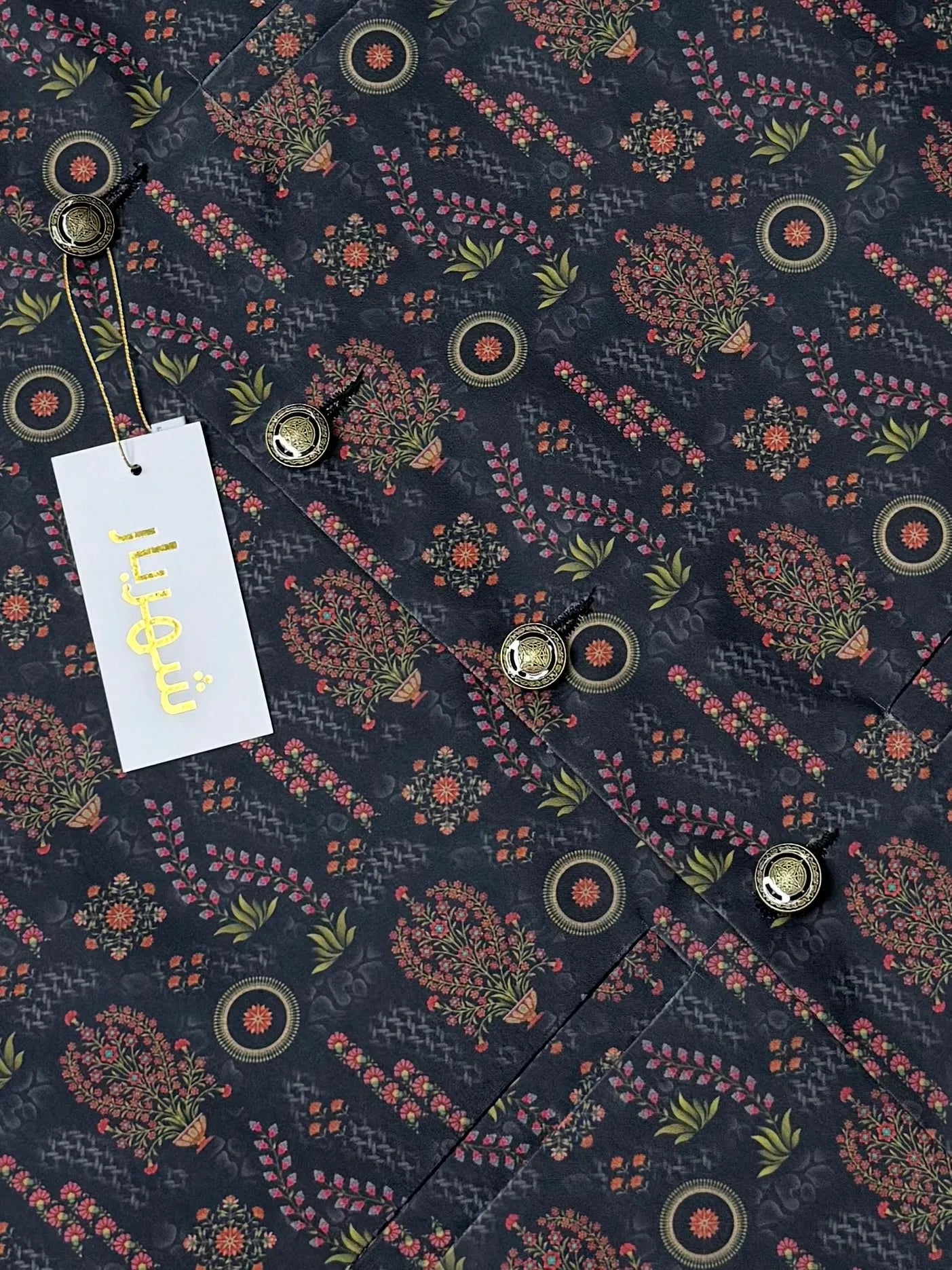 Premium Black Blossom Waistcoat কোড - 319 - Shahriar Premium