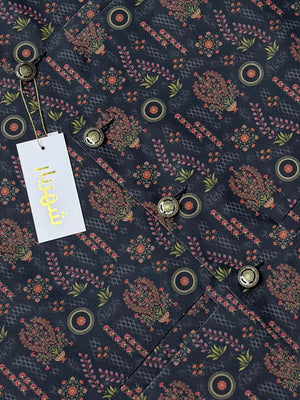 Premium Black Blossom Waistcoat কোড - 319 - Shahriar Premium