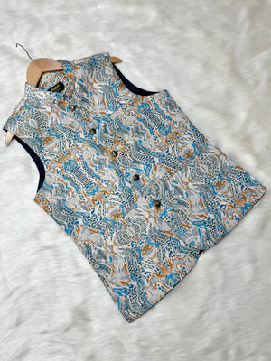 Premium White Seaweed Waistcoat কোড - 344 - Shahriar Premium