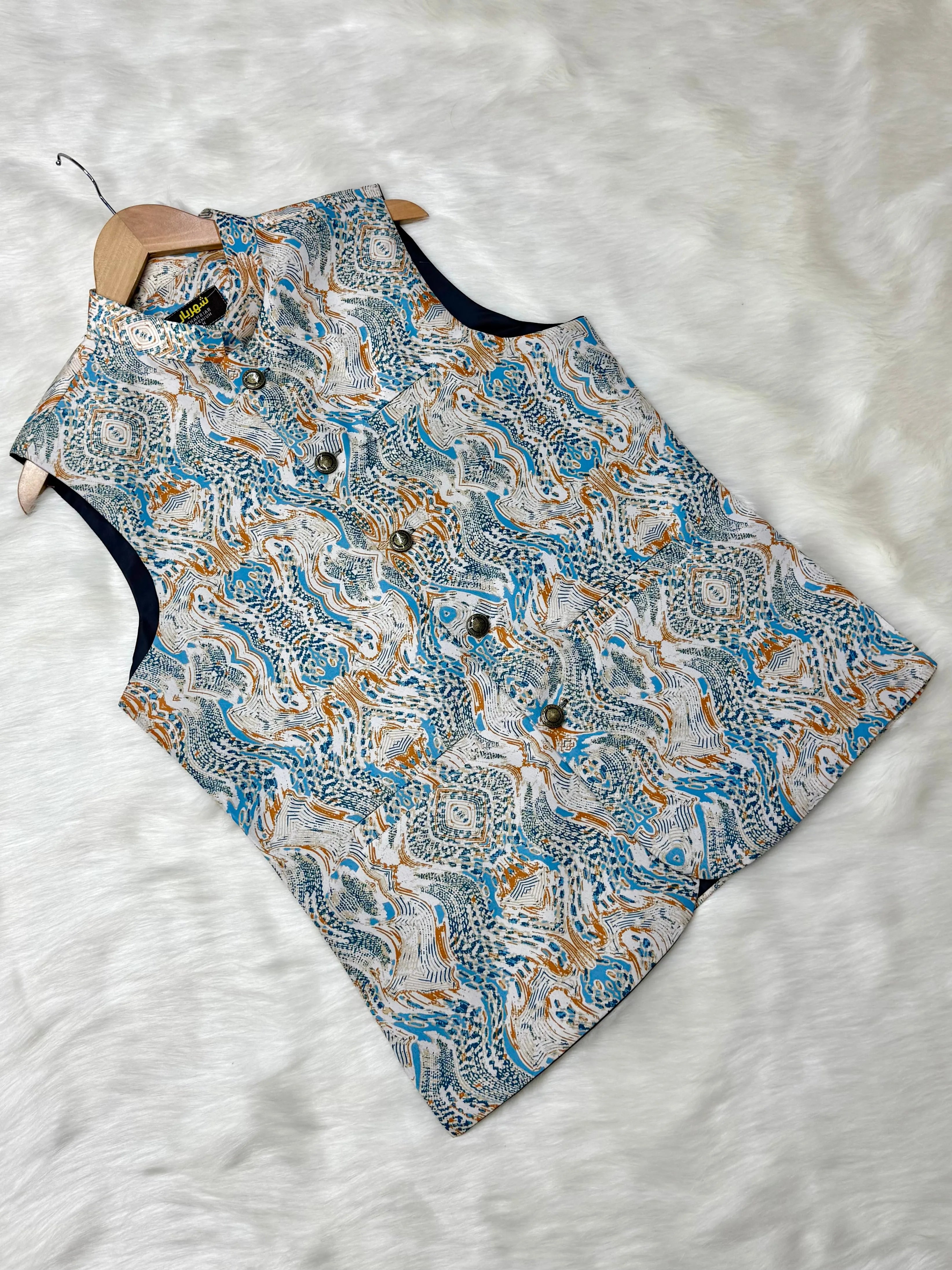 Premium White Seaweed Waistcoat কোড - 344 - Shahriar Premium