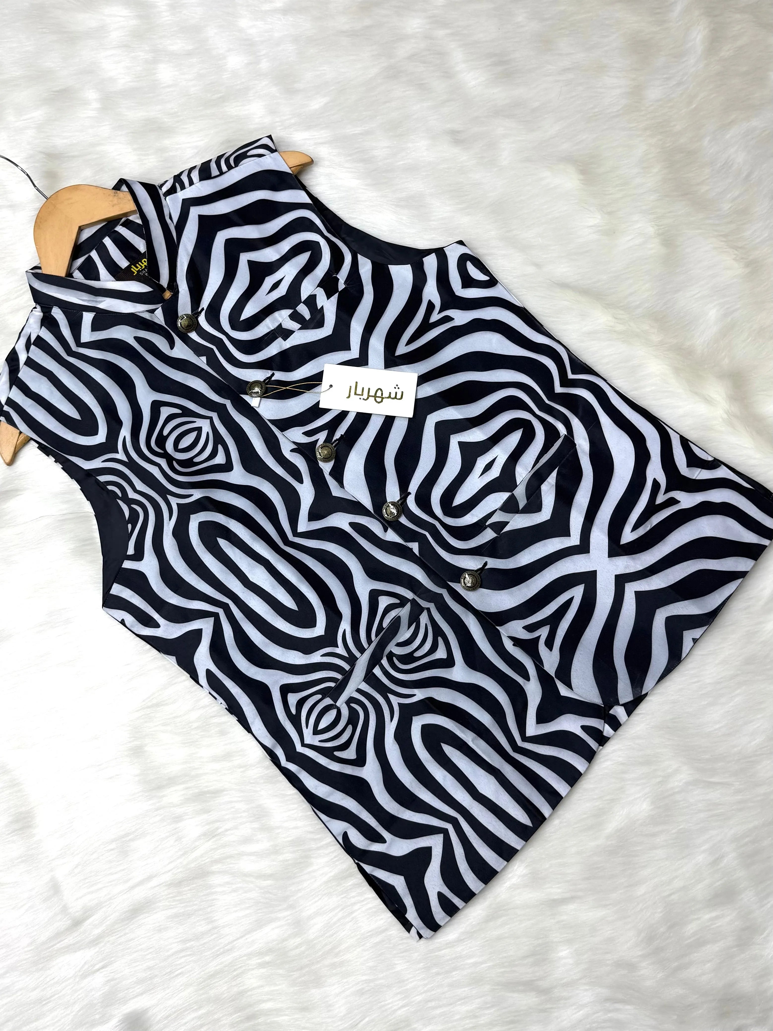 Premium Zebra Print Waistcoat কোড - 334 - Shahriar Premium