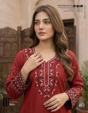 Heritage Coord Set Royal Maroon Embroidered - Shahriar Premium