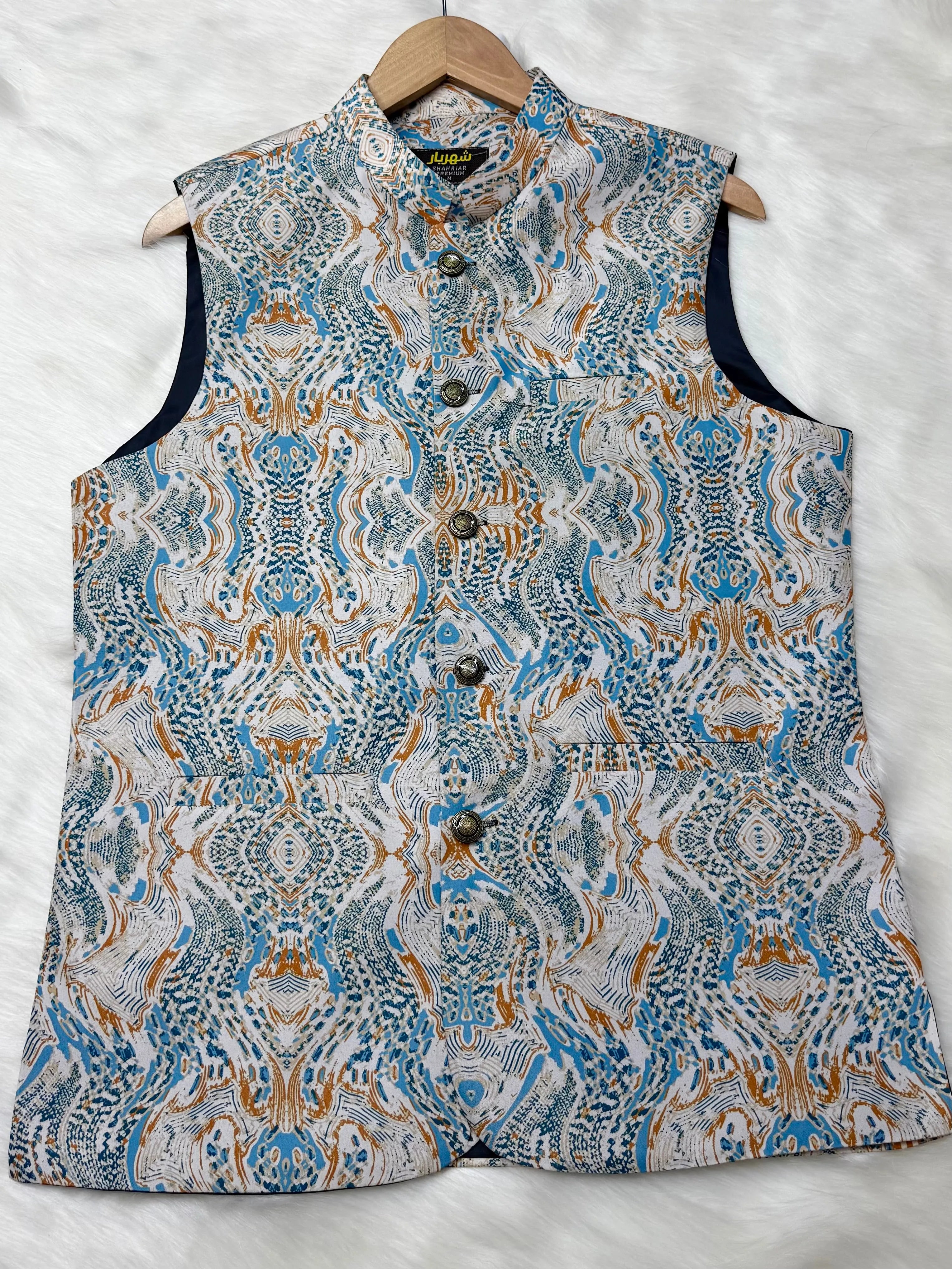 Premium White Seaweed Waistcoat কোড - 344 - Shahriar Premium