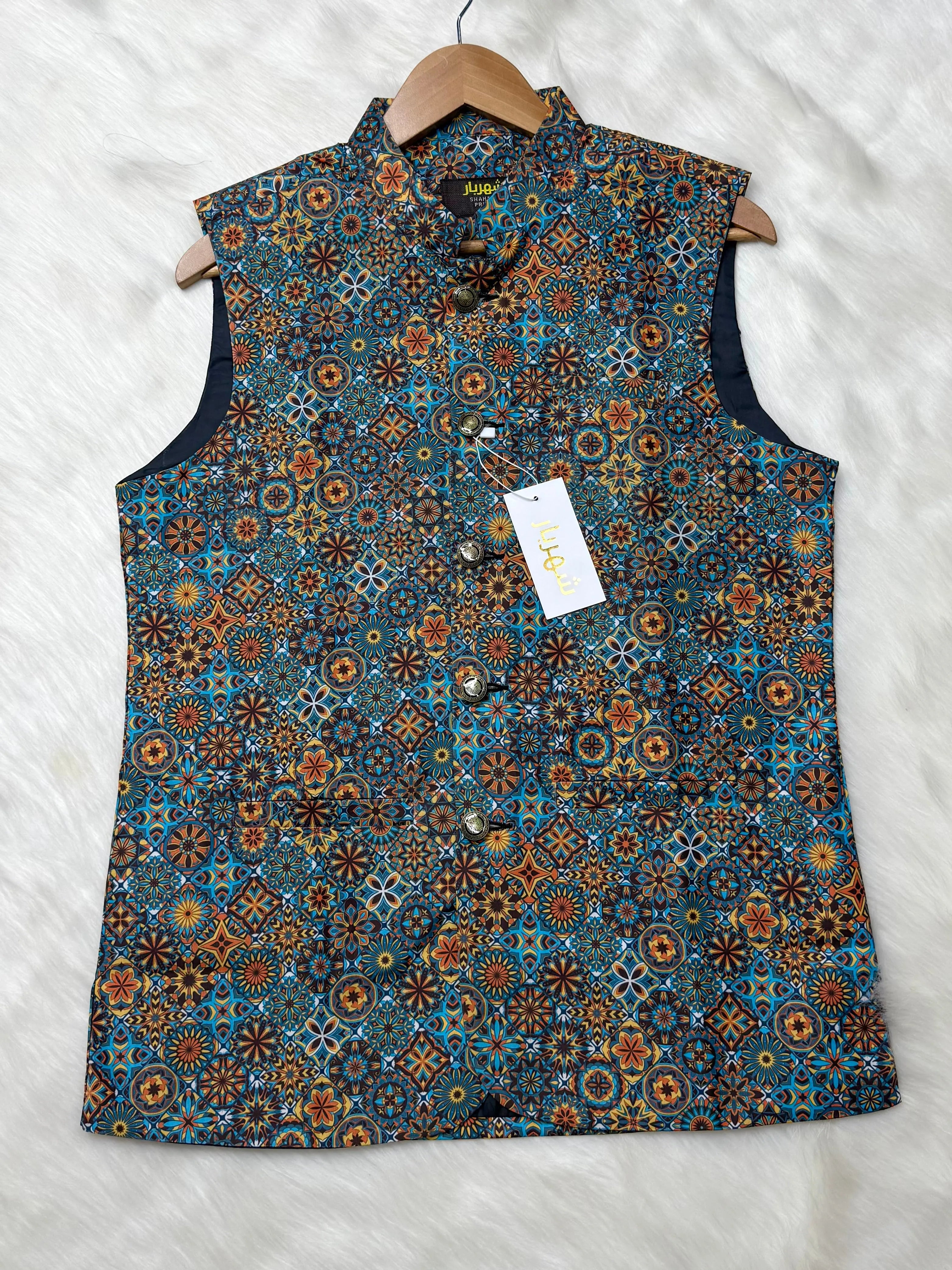 Premium Star Blue Waistcoat কোড - 316 - Shahriar Premium