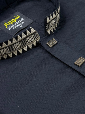 Saw Embroidery Black Panjabi কোড - 363 - Shahriar Premium